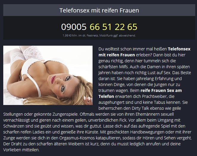 reife frauen telefonsex